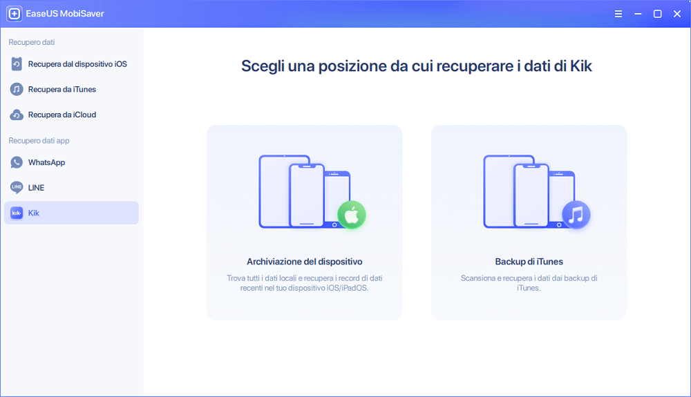 Recupera i dati KiK da iTunes 1
