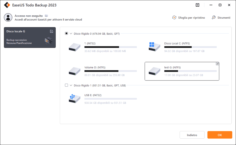 backup di disco/partizione