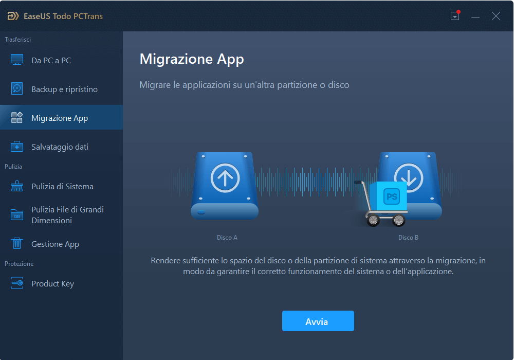 seleziona spostamento app